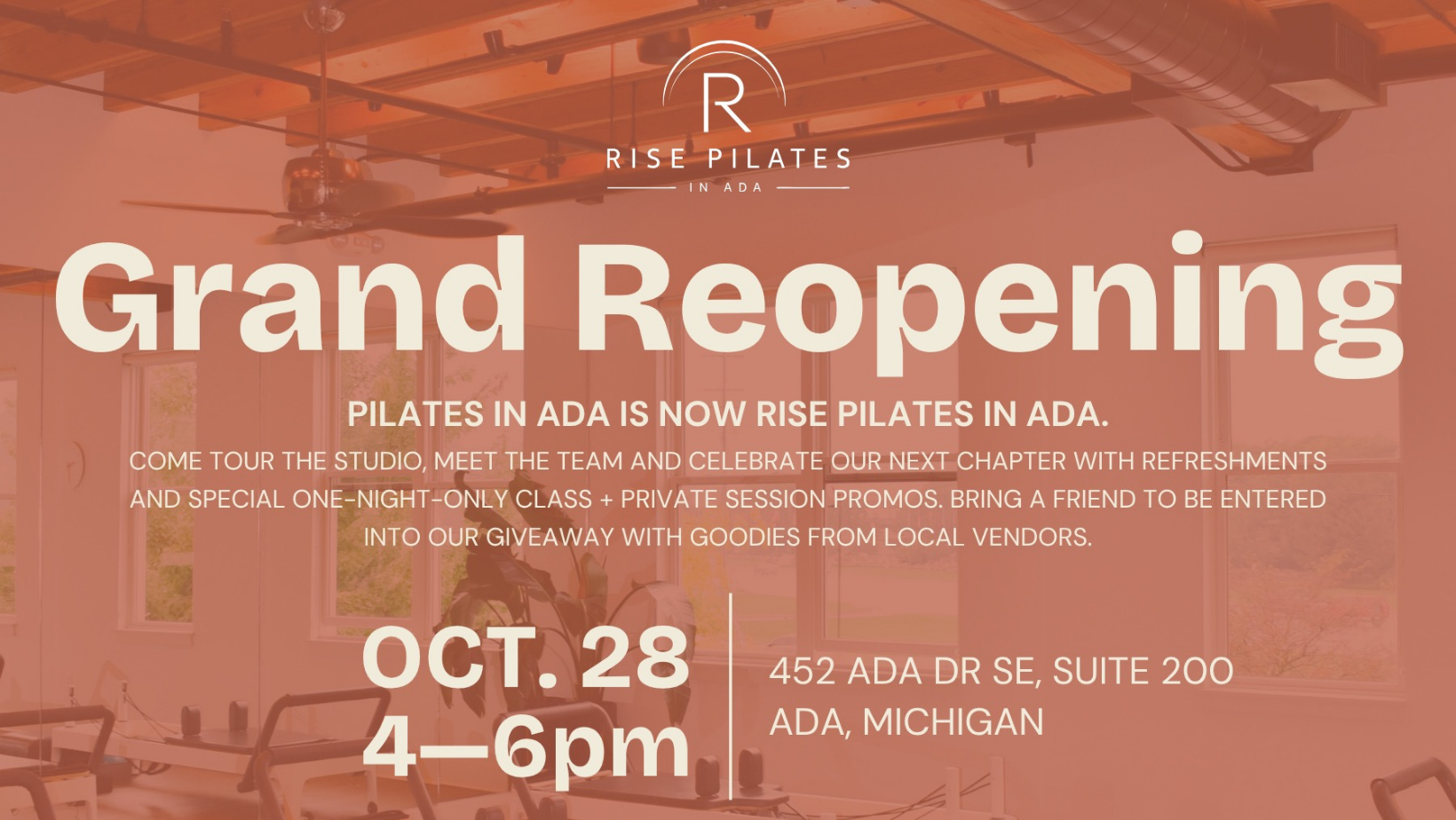 RISE Pilates in Ada Ribbon Cutting Graphic